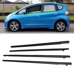 4Pcs Window Weatherstrip For Honda Fit 2009-2014 Side Door Outer Windows Glass Rubber Belt Moulding Trim Sealing Strips