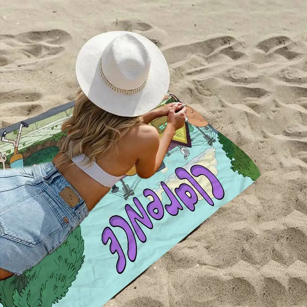 Cartoon C-ClarenceS Beach Towel Colorful Bath Towels for Girl Microfiber Quick Dry Custom Sand Free Beach Yoga Spa Gym Pool