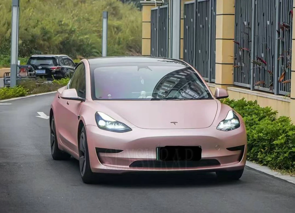 

Car Sticker Vinyl Wrap Satin rose gold Wrapping Film PET Bubble Free Sticker Car Accessories Auto Self Adhesive Decals 5x59ft