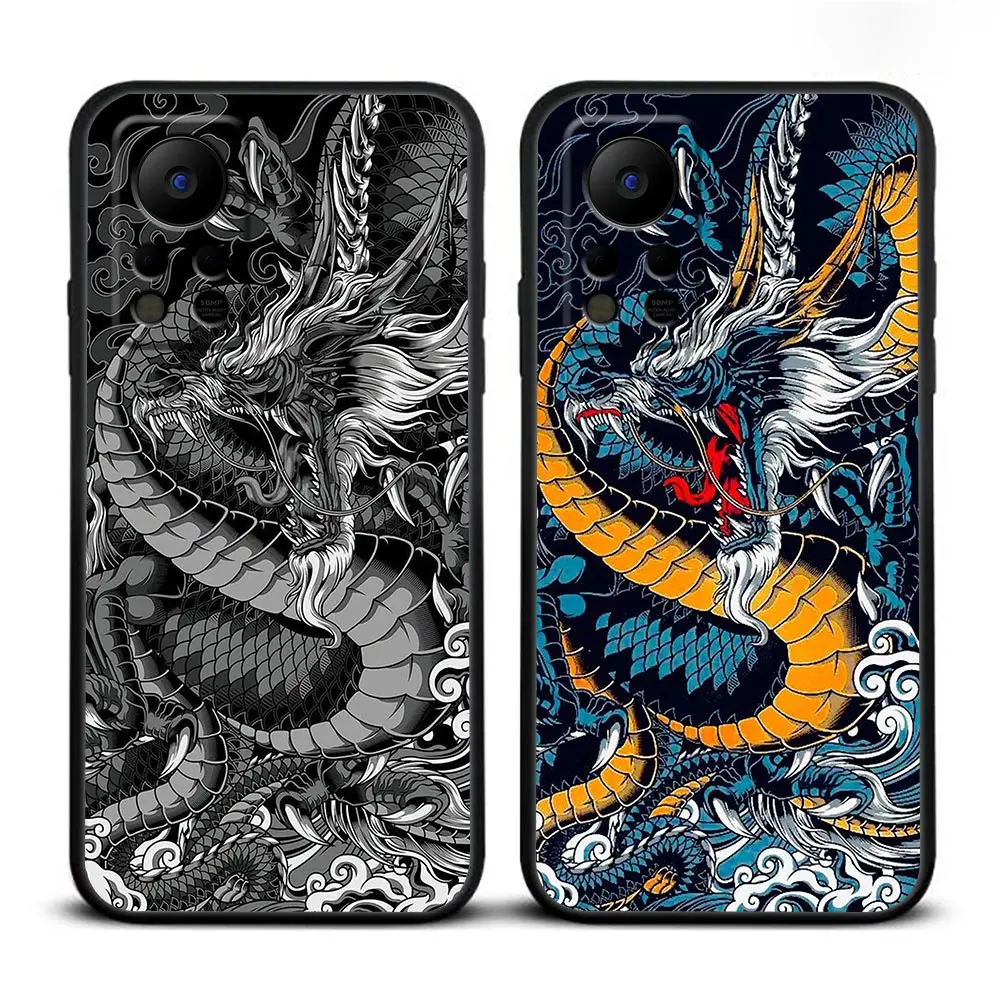 Mythical Dragon And Tiger Phone Case For Infinix SPARK 7 6 Go 5 HOT 30 30I 20 20I 20S 5G 12 12I 11 11S 10 10I 10S Play Case Capa