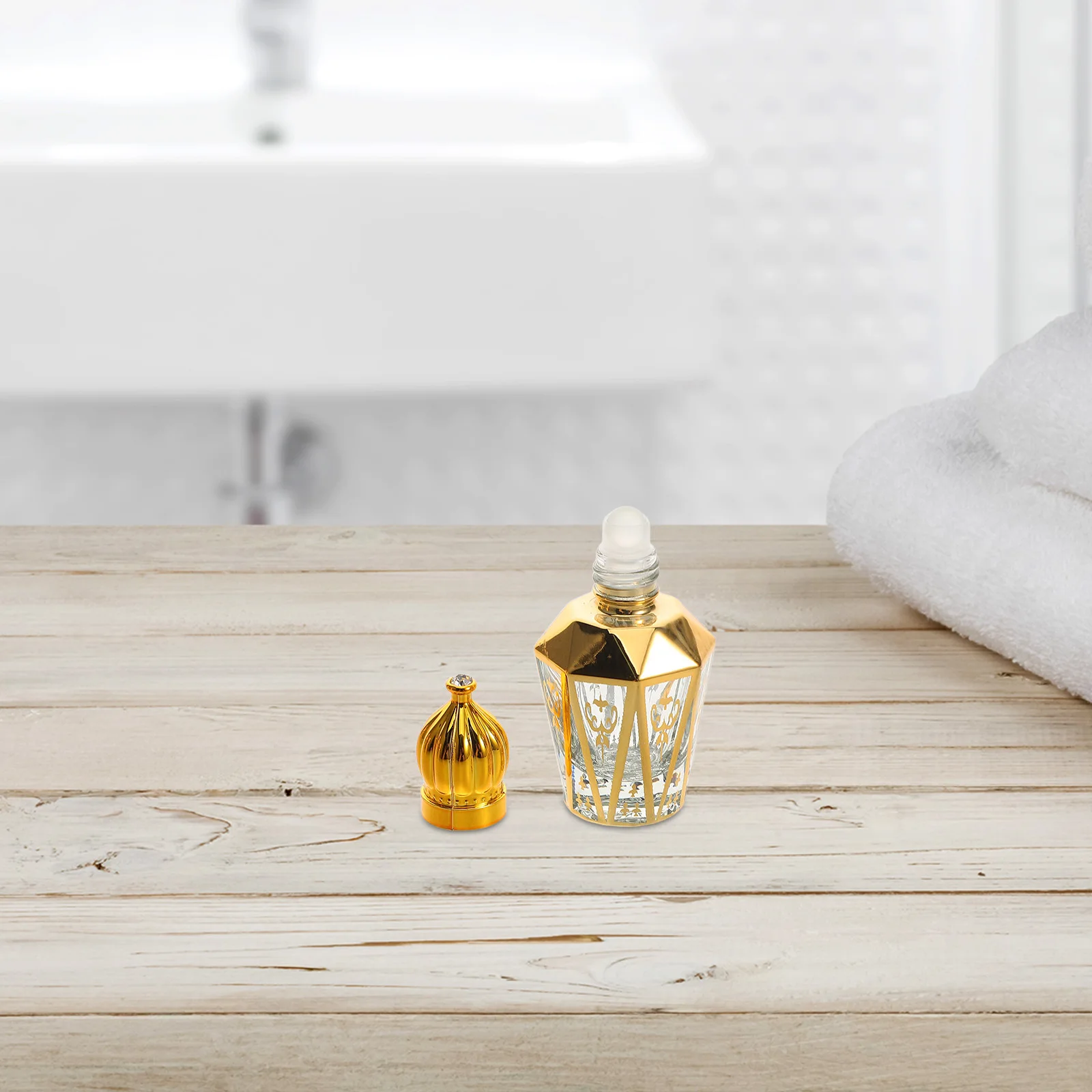 

4Pcs Refillable Perfume Roller Bottles Glass Travel Portable Roll on Bottle Leak Proof Essential Oil Dispenser 12ml Small Bottle