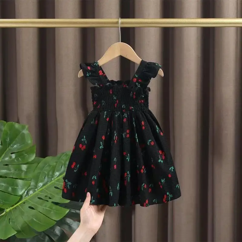 

Girls Dress Summer 2026 New Girls Baby Fashionable Princess Dress Tank Top Dress Children's Strap Dress