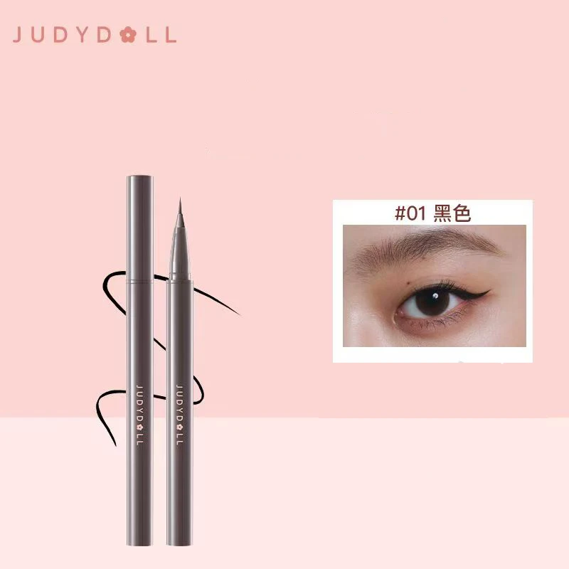 Judydoll caneta delineadora líquida preta, à prova d'água, maquiagem de olhos de longa duração, suave, superfina, lápis de olhos, cosméticos japoneses quentes