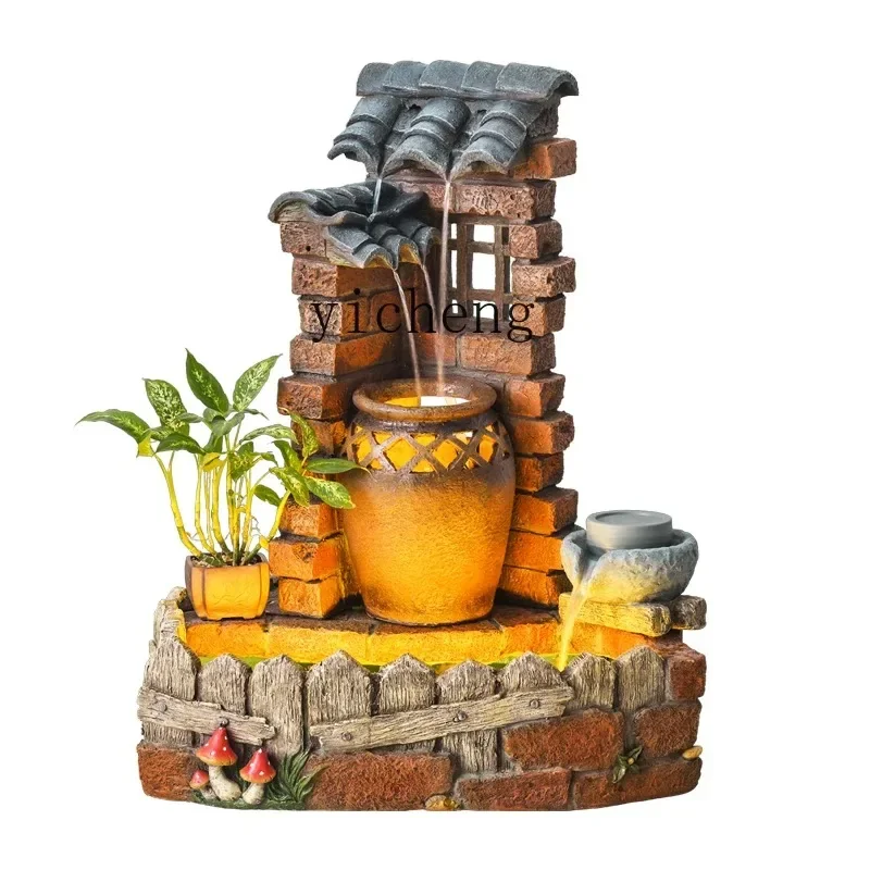 Landscaping Wealth-Attracting Ornament Outdoor Restaurant Entrance Hallway Gift Fish Pond Landscape Garden-X12