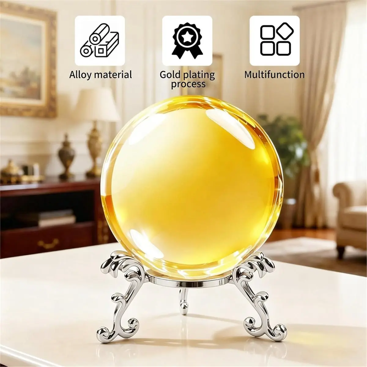 10-Pack Crystal Ball Stands, 40-80mm Sphere Display Holder, for 40-80mm Crystal Balls, for Glass Silver