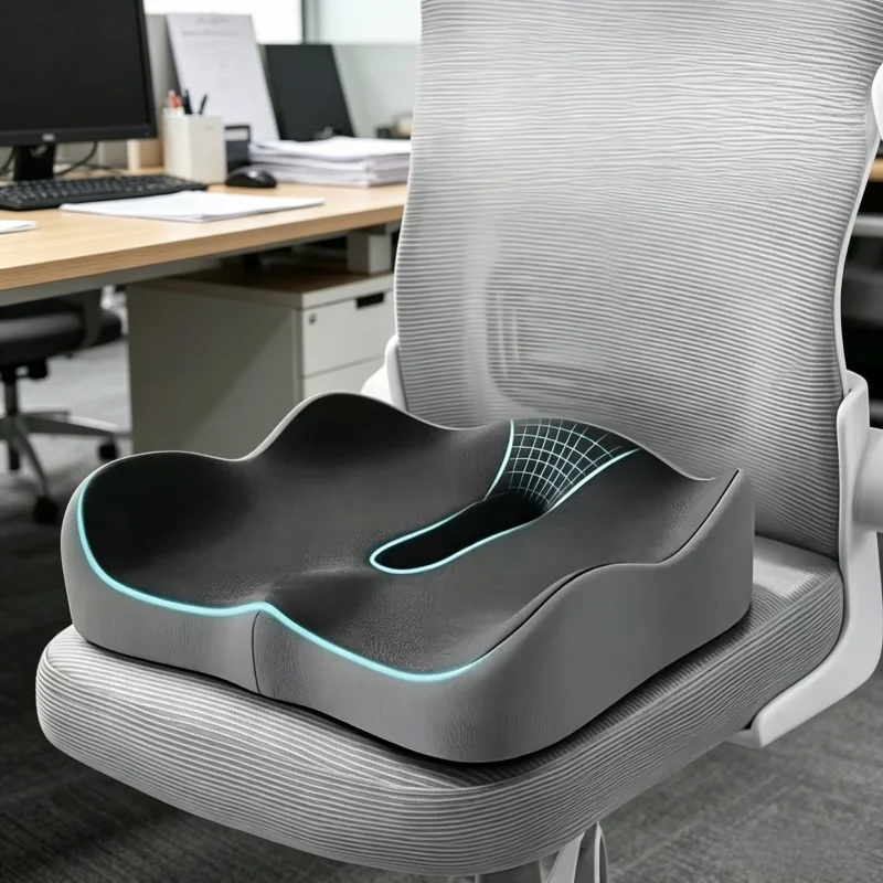 3D Ergonomisches Memory-Schaum-Sitzkissen - Hellgrün, Grau, Schwarz Waschbares Polyester Auto- & Bürobedarf ​