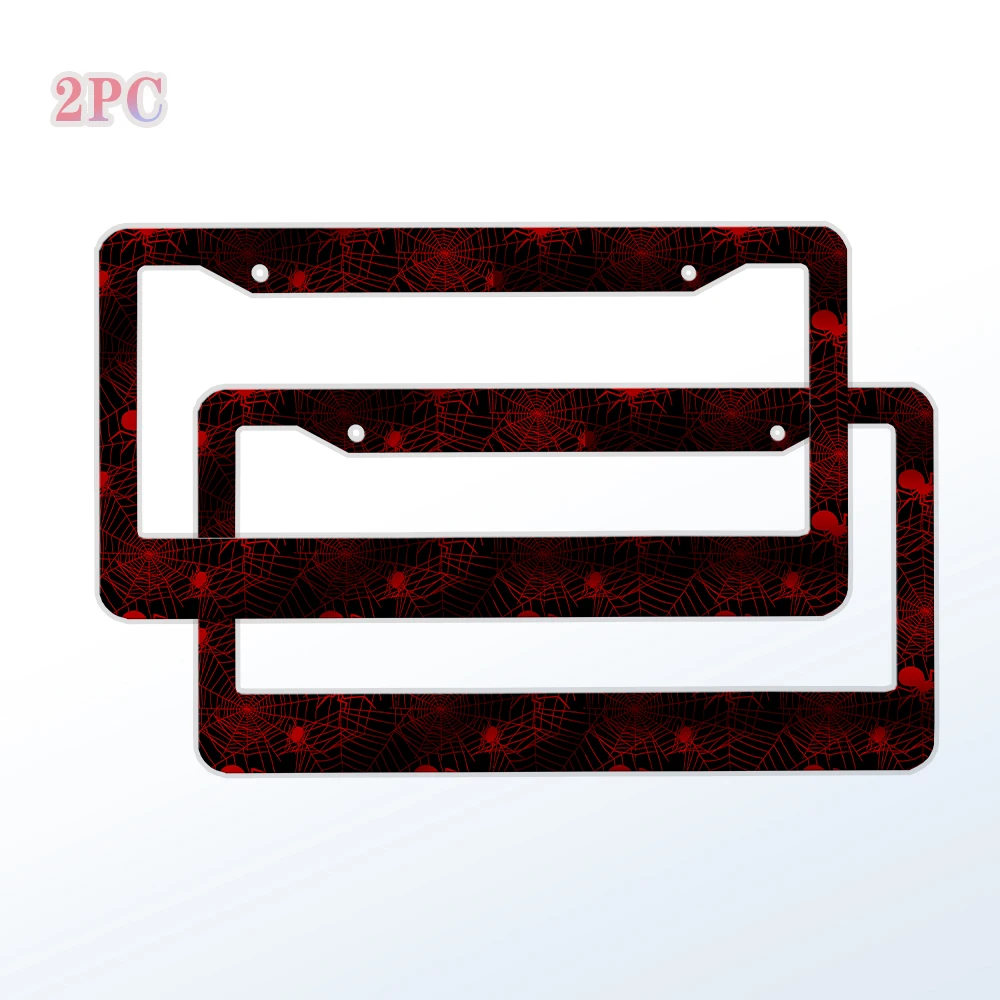 حامل لوحة ترخيص ويب العنكبوت الأحمر، حامل لوحة ترخيص رياضي غير لامع من الألومنيوم مناسب للمركبات الأمريكية مقاس 12 × 6 بوصة