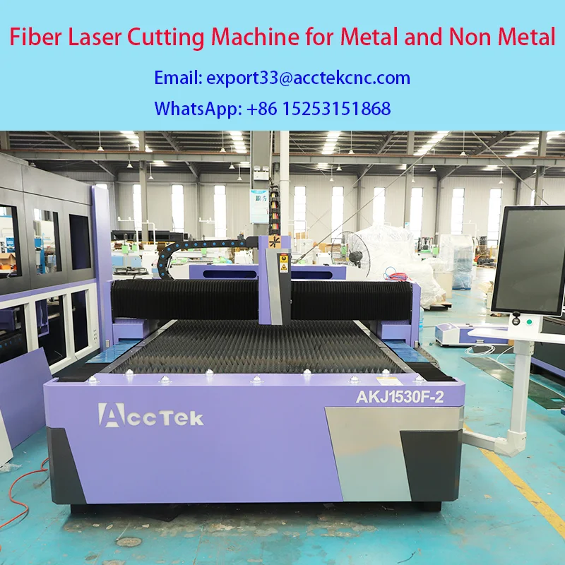 AccTek Laser Cutting Machine Fiber Laser Cutter Metal Cutting Machine Co2 Laser Engraving Cutting for Metal and Non Metal Tools
