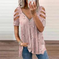 Women Blouse Sexy Breathable Lady Summer T-shirt Soft Summer Blouse Plus Size Lady Summer Top Lady Garment