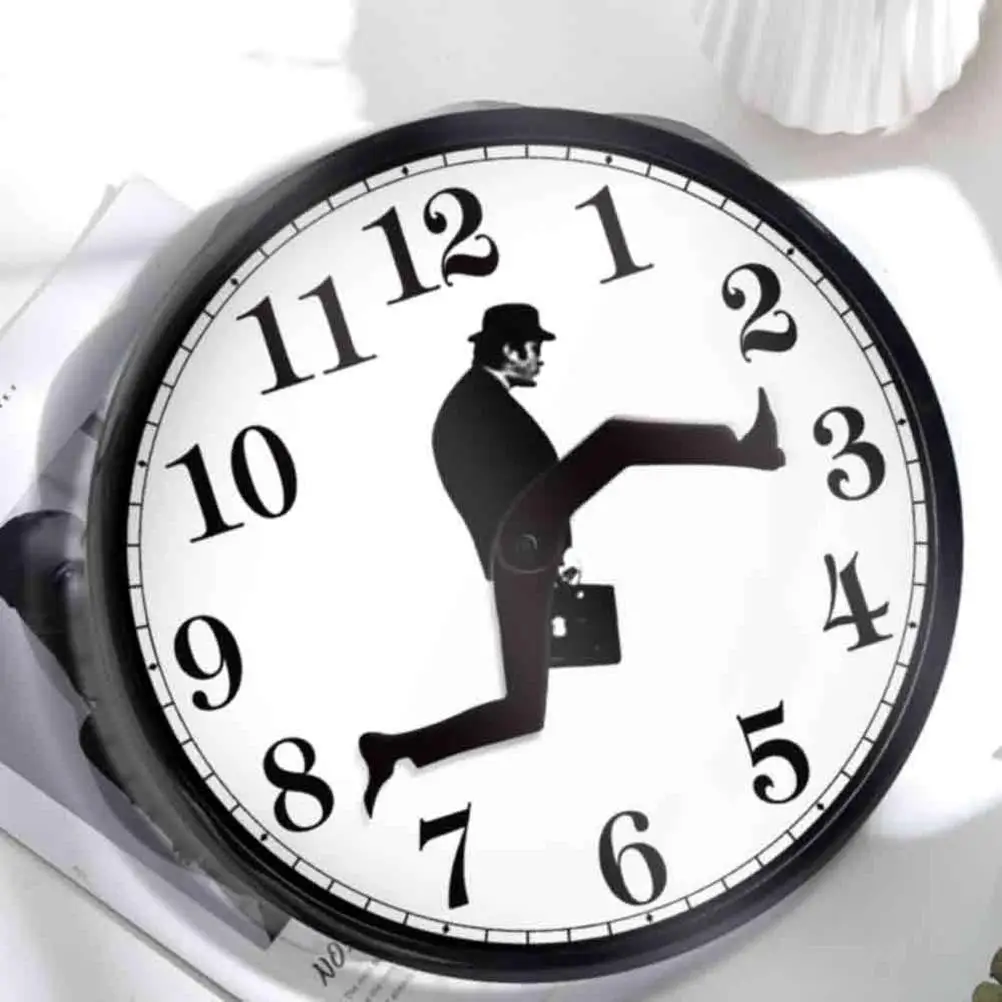 1pcs Ministry Of Silly Walks Clock Creative Clock Black Frame