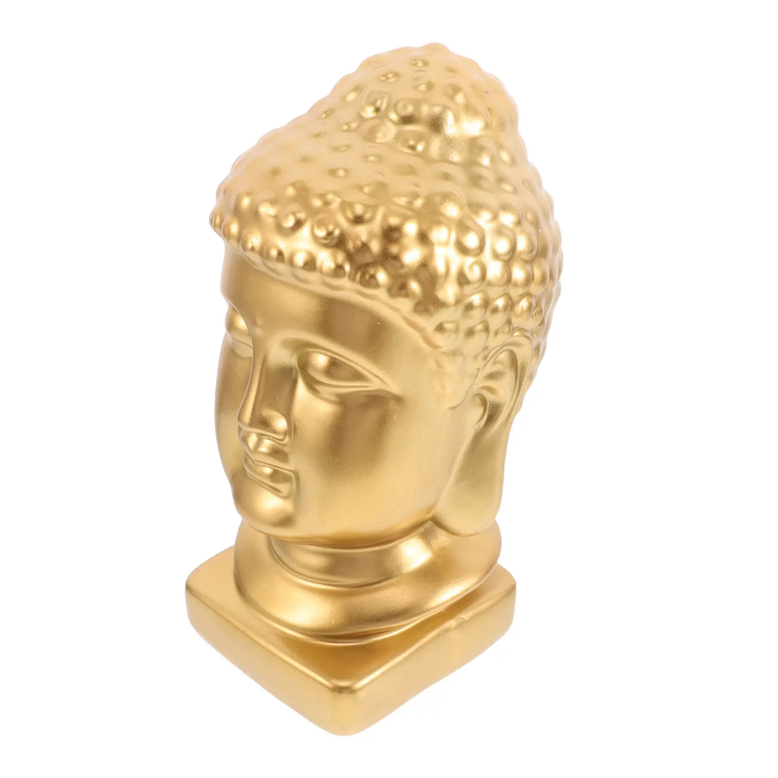 Serene Resin Buddha Head Art Sculpture for Home Decoration Living Room Entryway Altar Meditation Space Zen Feng Shui Asian