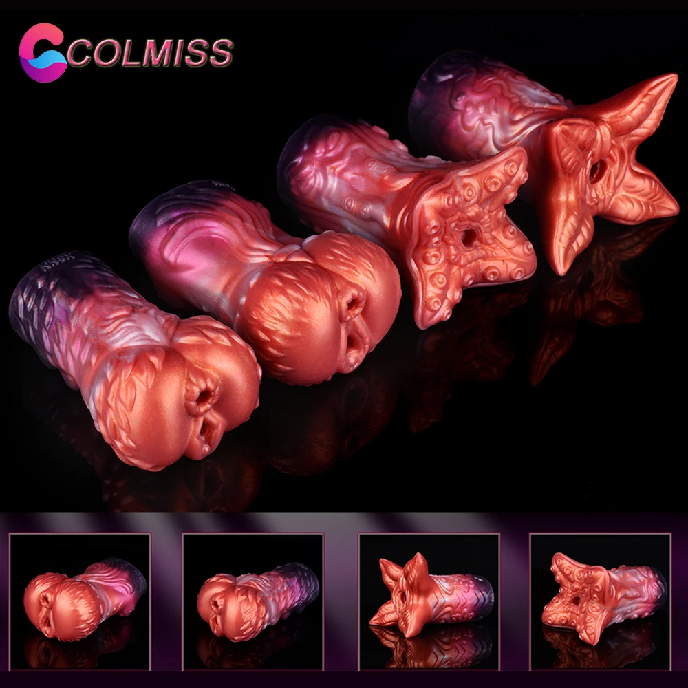 

COLMISS 4 Tpyes Male Masturbators Tight Pussy Sucking Cups Dual Hole Big Ass Animal Masturbator Realistic Penis Massage Sex Toy