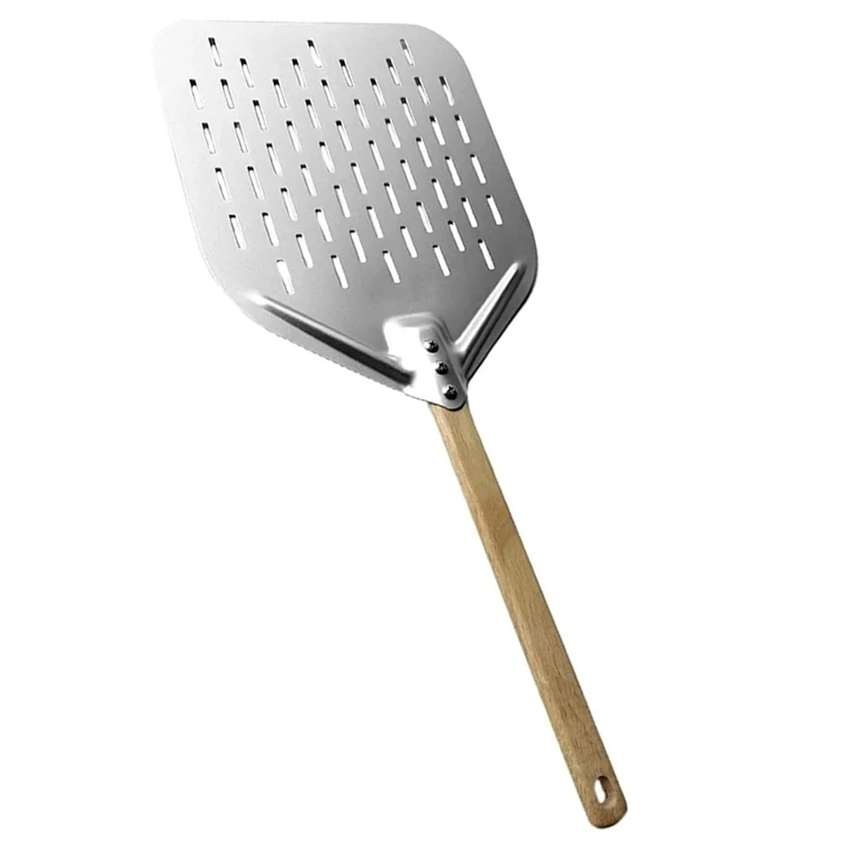 2025+ 12 Inch Pizza Shovel Metal Non-Stick Pizza Peel with Wood Handle Transfer Tray for Homemade Baking Pizza Cake Tools
