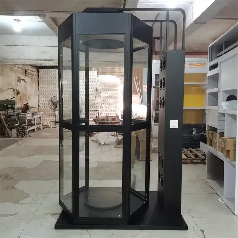 Iron paint hexagon with sunroof rotating display rack car solar film showcase glass thermal insulation film experience warehouse