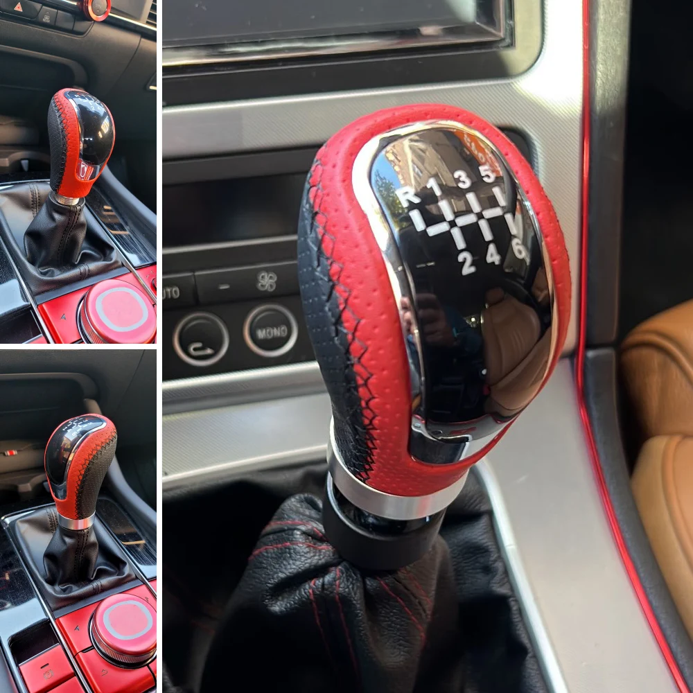 

Universal 5/6 Speed MT Gear Shift Knob Shifter Lever Stick PU Leather Auto Accessories For All Manual Car