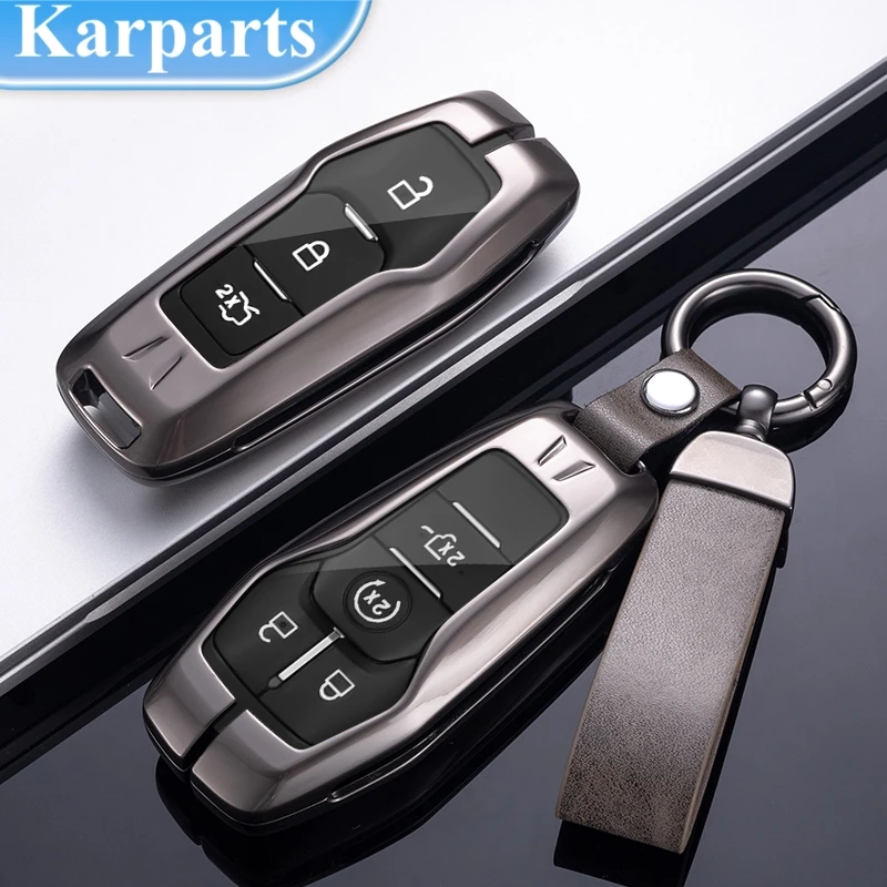 

For Ford Fusion Mondeo Mustang F-150 Explorer Edge 2015 2016 2017 2018 Fiesta Kuga MK34 Metal Alloy Car Key Case Cover