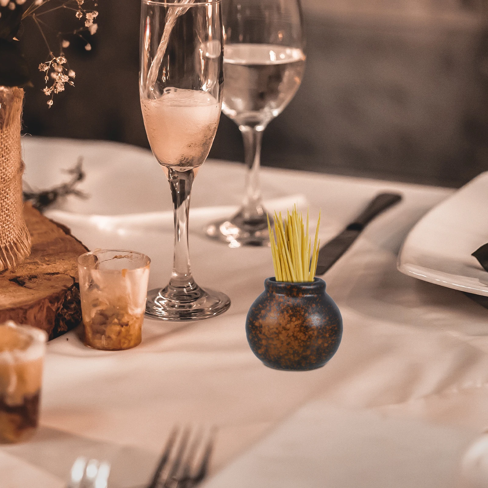 

1Pcs High-End Ceramic Toothpick Dispenser Compact and Home Toothpick Organizer Assorted Color Table Adornment