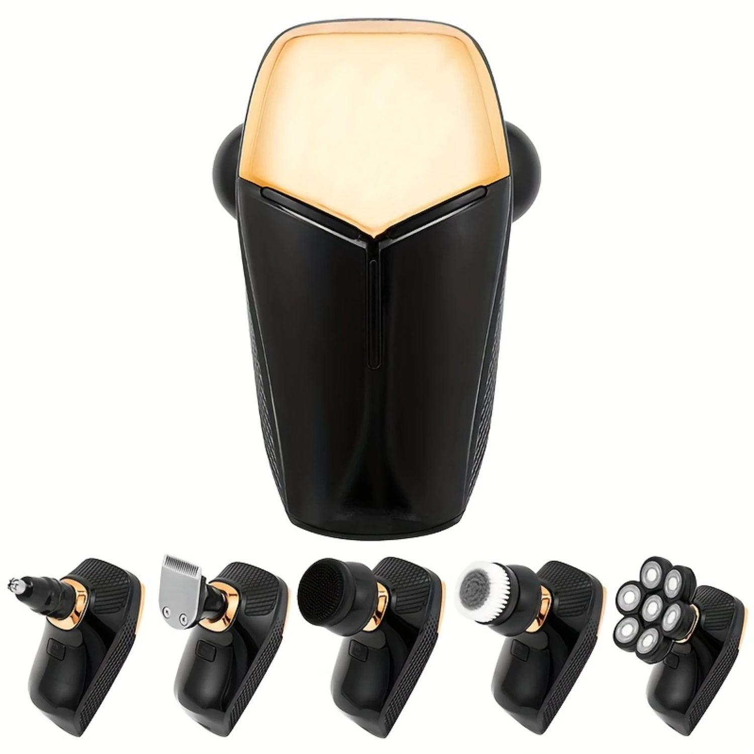 5-In-1 Men's Rechargeable Shaver Trimmer Clipper - Rotary Bald Head Portable Face Beard Hair