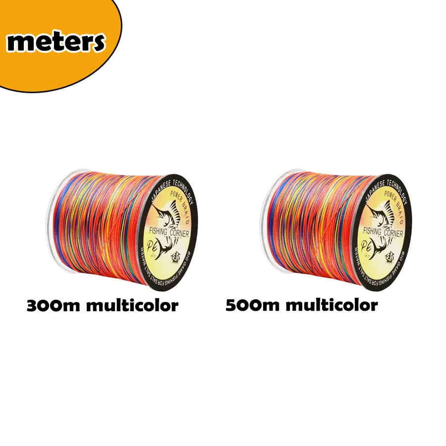 9 Strands PE Braid 300M 500M Braided Fishing Line Multicolor Super Power Japan Multifilament Saltwater/Freshwater