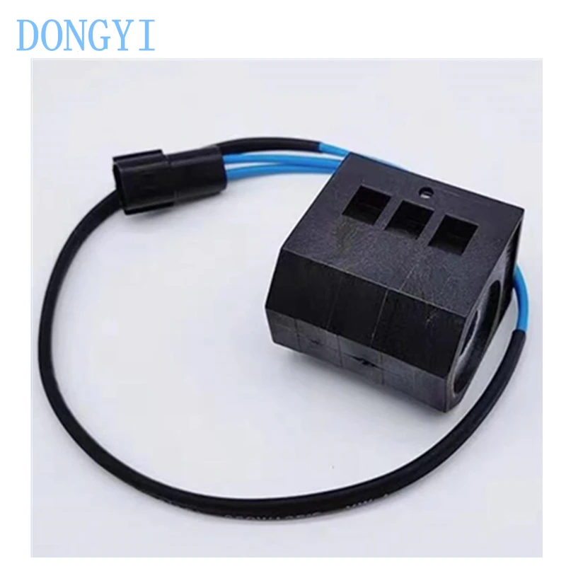 Excavator Accessories DH150-7/220-7/225-7 Pilot Solenoid Valve Coil DC12V DC24V Inner Hole 13mm Height 51mm