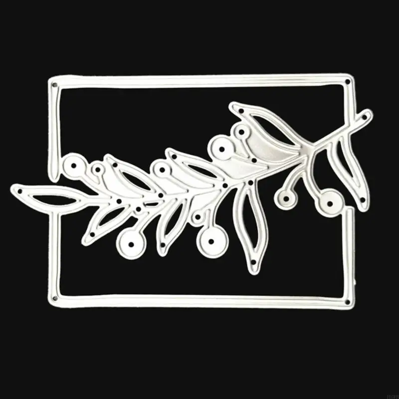 H8WB Tree Metal Die Cuts Plants Lace Border Carbon Steel Cutting Dies for Crafts