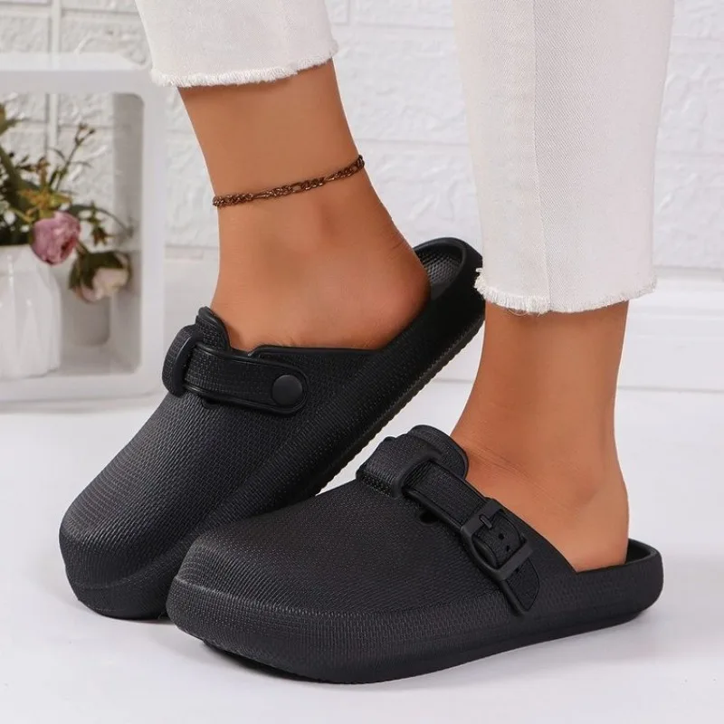 

New Black Fashion Light Luxury Women Couple Slippers Soft and Comfortable Outdoor Beach Home Beige Plus Size 36-45