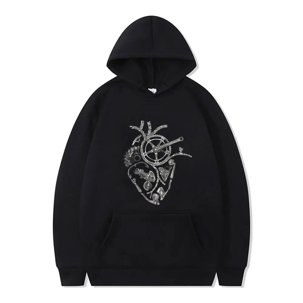 

Anatomical Cycling Heart Bike Graphic Hoodie Men Women Fashion Vintage Funny Streetwear Male Casual Oversized Pullover Hoodies