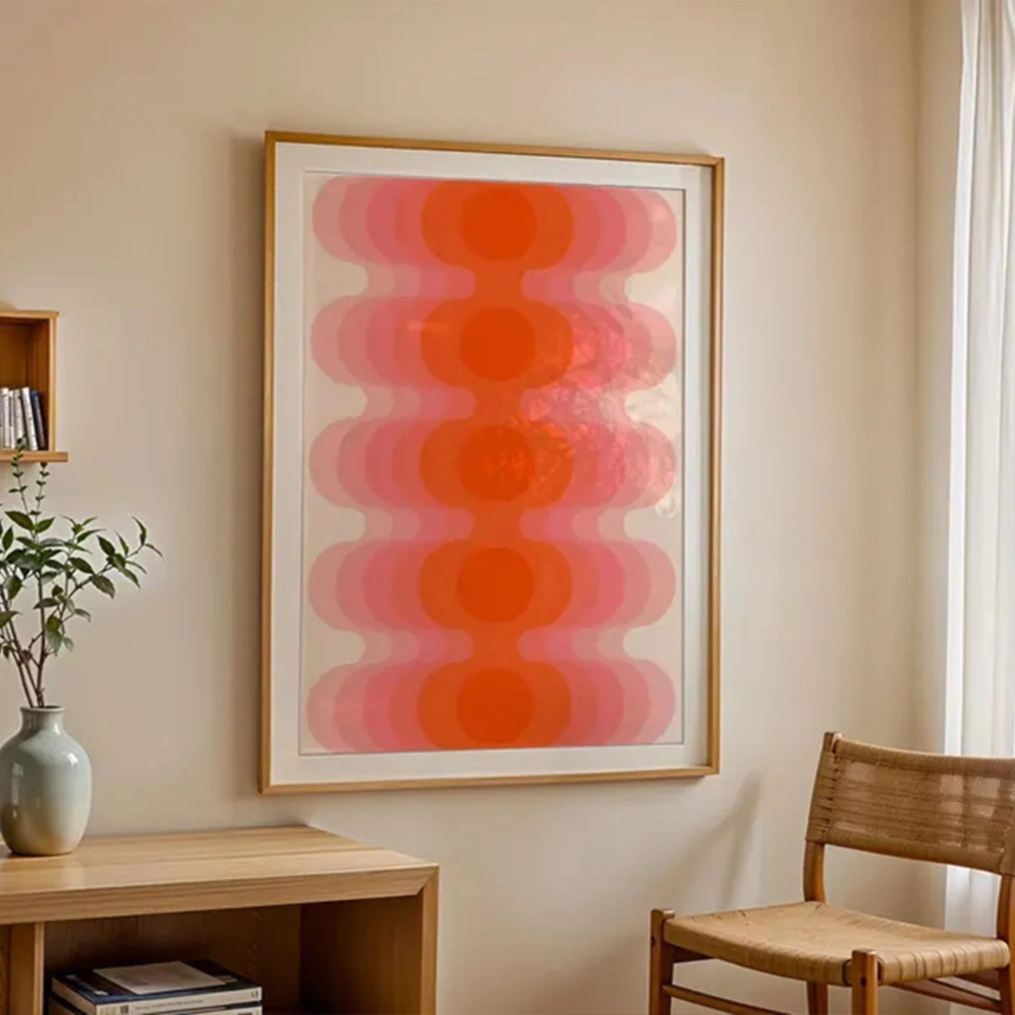 Modernes Poster mit orangefarbenem und rosa Muster, Wandkunstdruck, Leinwandgemälde, Poster, Bild für Wohnzimmer, Schlafzimmer, Heimdekoration