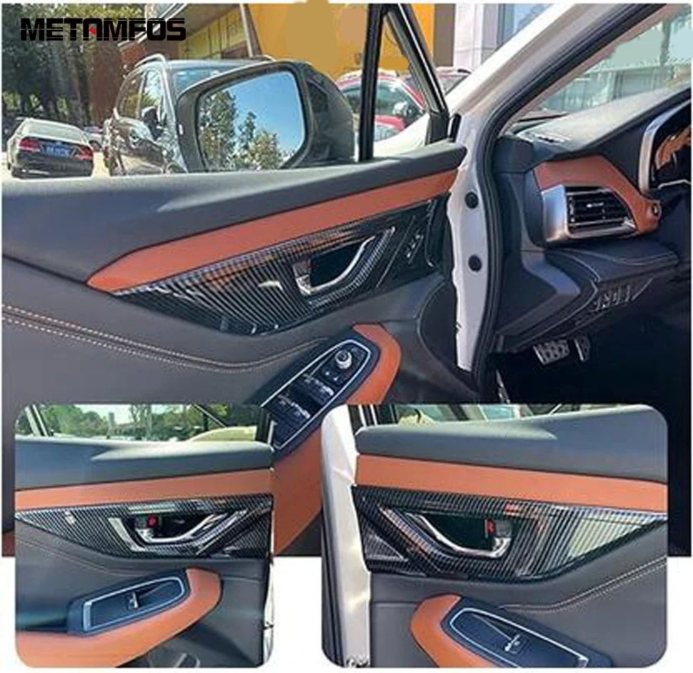 

Inside Door Handle Bowl Panel Cover Trim For Subaru Outback 2020-2023 2024 2025 Carbon Fiber Interior Accessories Car Styling