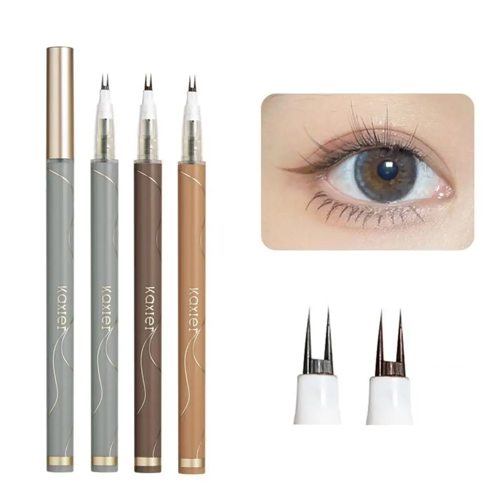 Eyeliner liquide à double fourche sans bavure, stylo à cils inférieur, séchage rapide, longue durée, pointe ultra fine à 2 fourches, cosmétiques