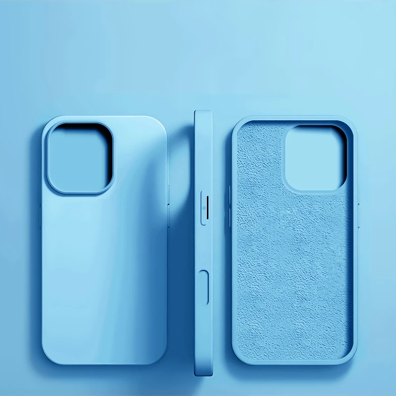 Original Flüssigsilikon stoßfeste Hülle für APPLE iPhone 11 12 13 14 15 16 17 Pro Max Hüllen für iPhone 17 Air Phone Back Cover