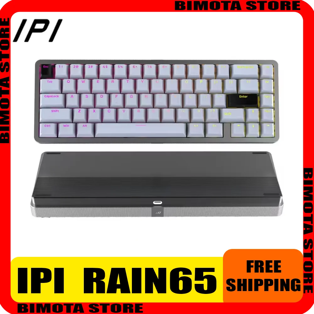 

IPI RAIN65 Magnetic Switch Mechanical Keyboard CNC Aluminium Kits Three Mode Gaming Customized Keyboard Accessory PC Man Gifts