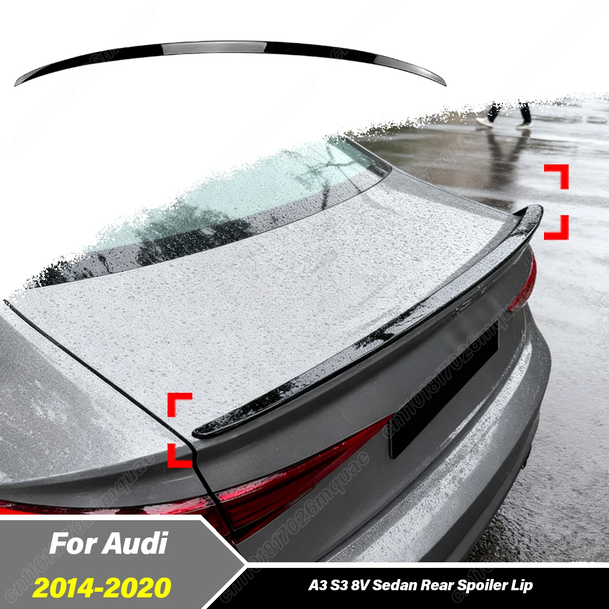 

Для Audi A3 S3 8V седан 2014 2015 2016 2017 2018 2019 2020 автомобильный задний средний спойлер с фиксированным крылом, комплект кузова