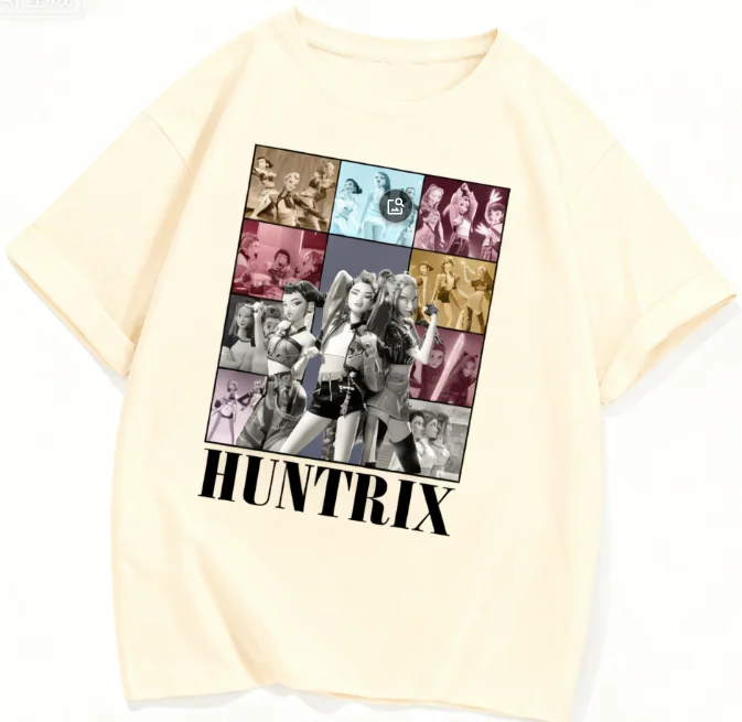 تي شيرت صيفي قصير الأكمام للجنسين من KPop Demon Hunters Huntrix مطبوع عليه رسومات جرافيك ملابس للأولاد والبنات