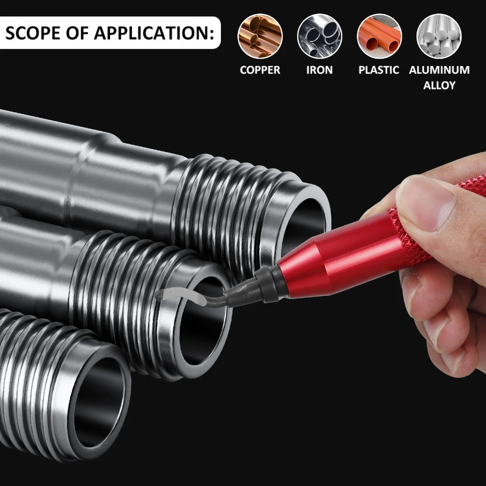 Ergonomic Deburring Tool Kit with 2 Countersink Hand Reamers and 10 HSS Blades for Precise Burr Removal on Various Materials