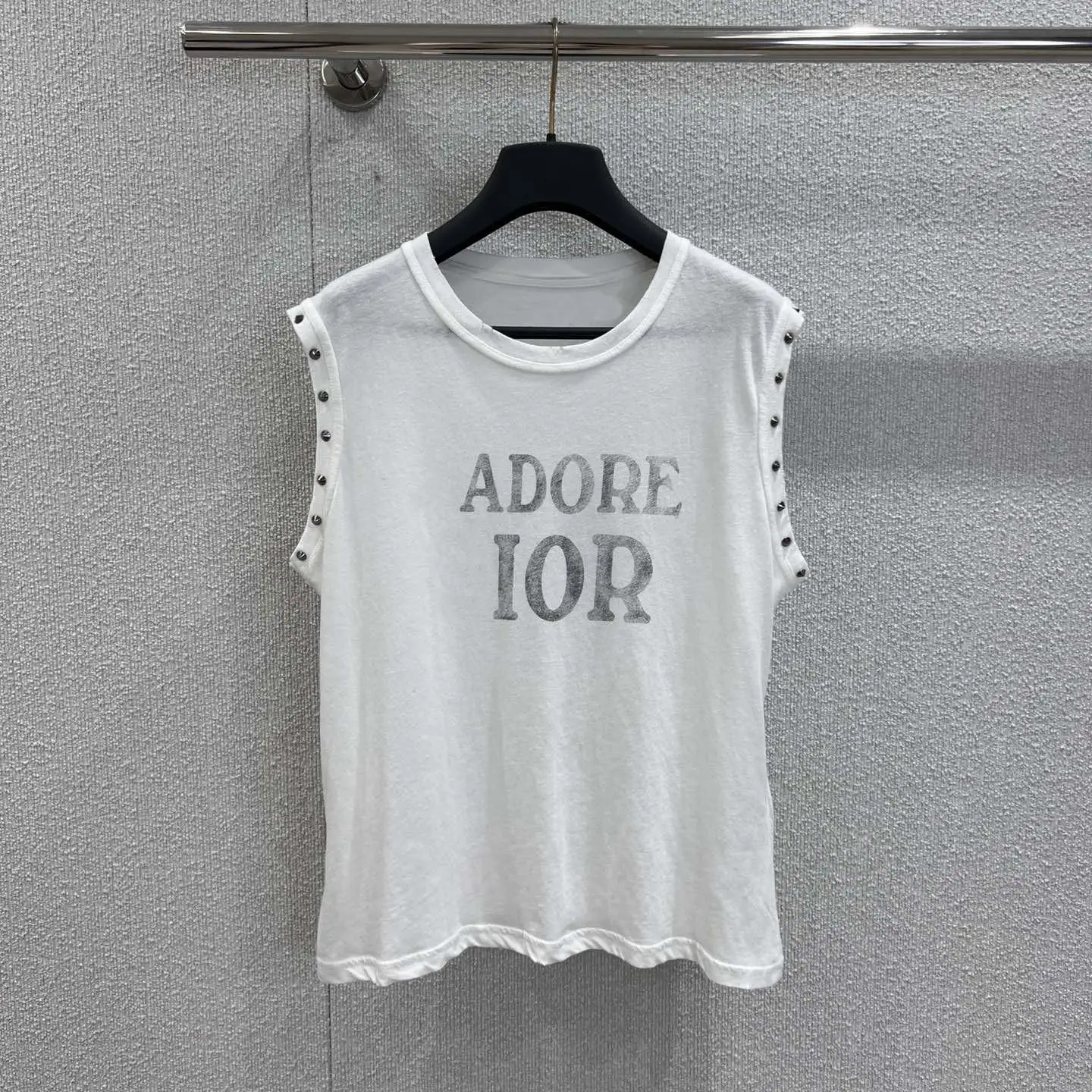 

2025 early autumn new vintage washed water slogan printed casual vest T-shirt