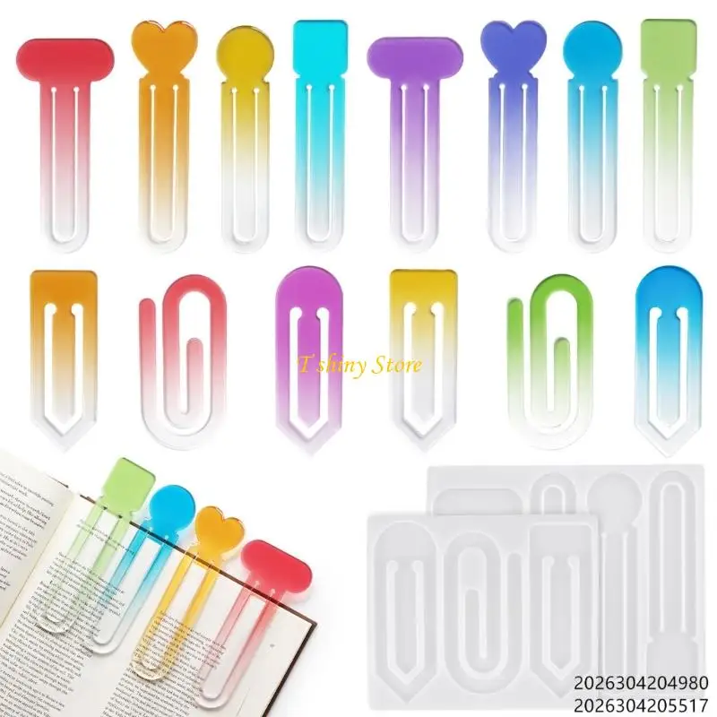 N58F DIY Marker Mold in Silicone for Pouring, Decorating, and Setting Resin Reading Page Holder Projects
