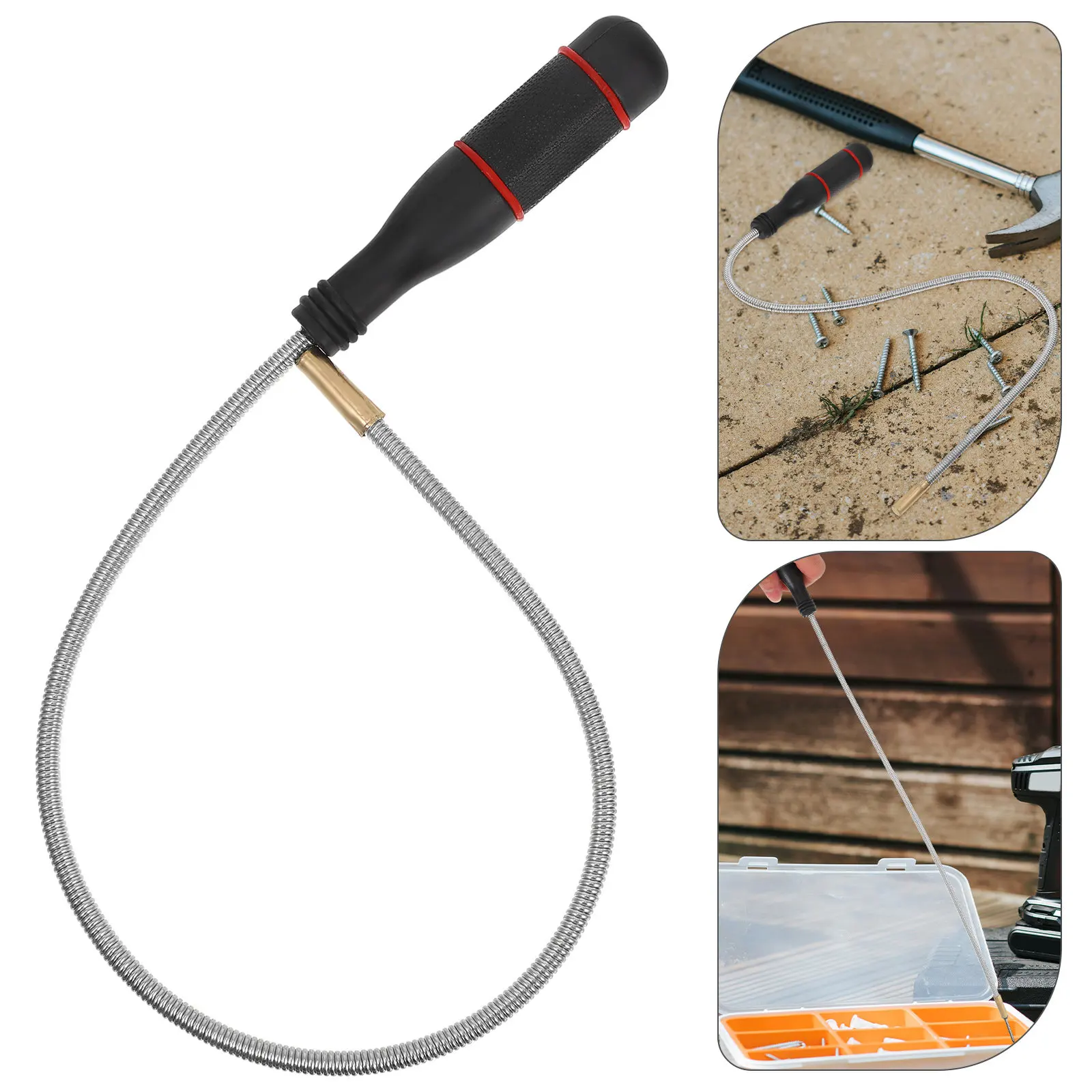 60Cm Flexible Magnetic Grabber Tool for Hard to Access Places Auto Garage DIY Use Pick Up Nails Screws Bolts Metal Objects
