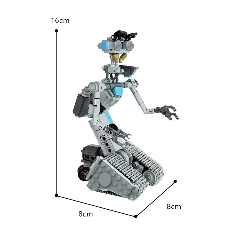 Gobricks MOC Johnnyed 5 robotów Model ceglanych zwartych obwodów wojskowy emocjonalny Robot zestaw klocki do budowy zabawki na prezenty dla dorosłych