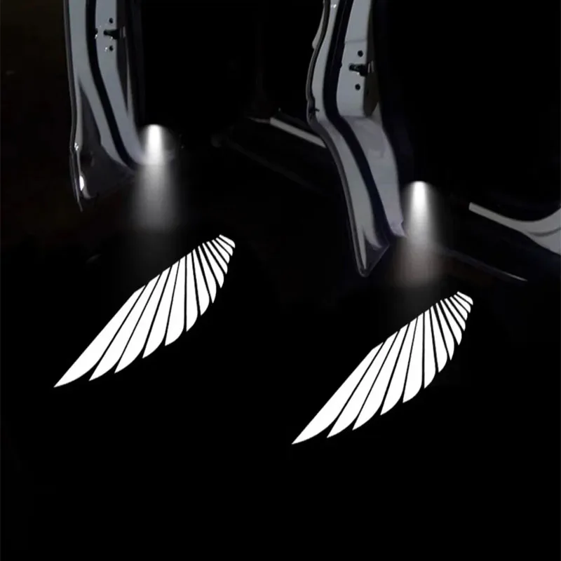 

2Pcs Car Angel Wings Wireless Car Door Welcome Courtesy Projector Lamp LED Light Accessories