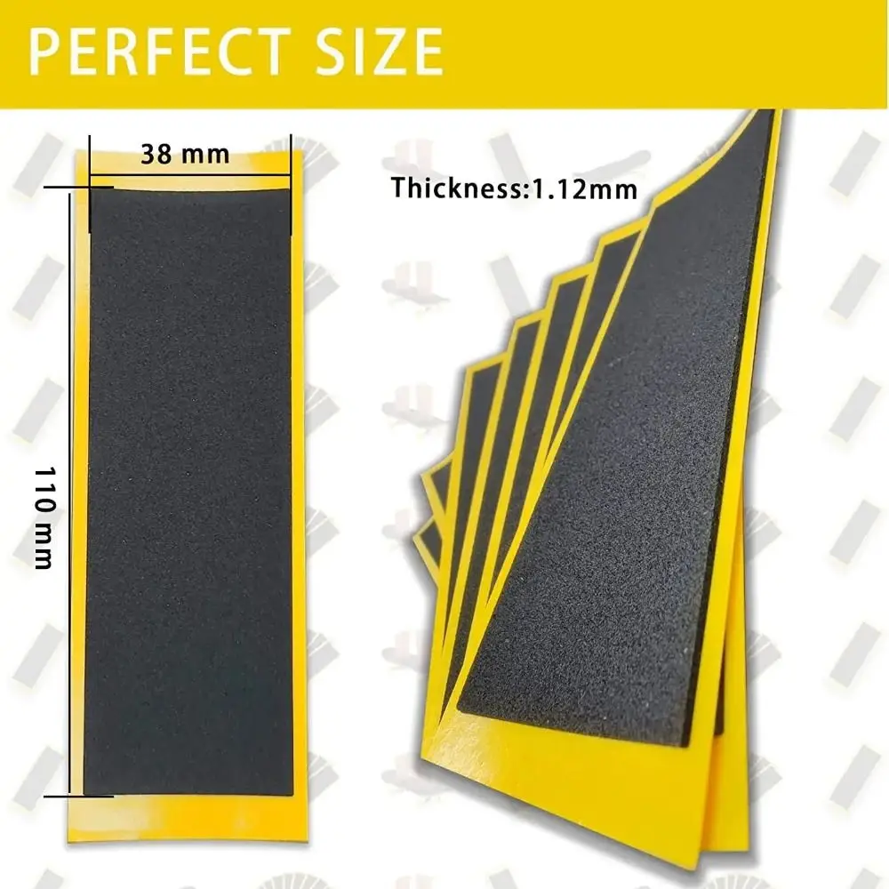 1/10Pcs Fingerboard Grip Tapes Black Fingerboard Deck Uncut Self-adhesive Tape Stickers Black Foam Grip Non-slip Tape Stickers