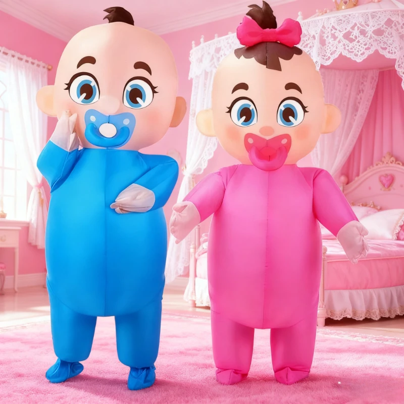 

Inflatable baby costume gender reveal boy and girl inflatable suit adult baby gender reveal party Halloween Christmas cosplay