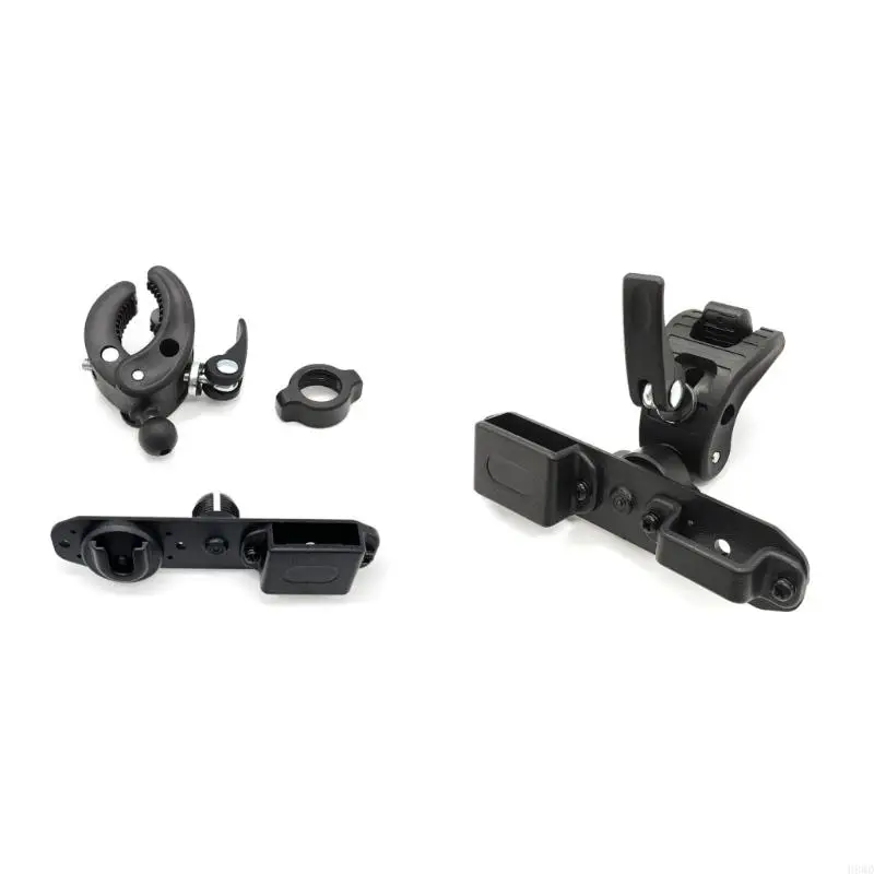 Two-Way Radio Bar Mount Clamp Holder with Jointed Mount, No-Drill Support for Bike and Motorcycle Travel Use Daily H8WD