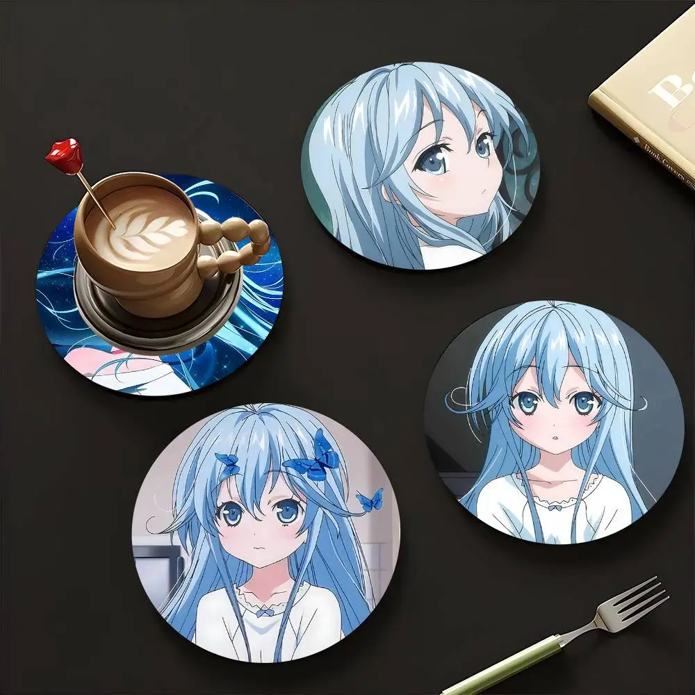 1pc Ground Control To Psychoelectric Girl Wooden Coaster Colour Printing Cup Mat Home Desk Decoration Gifts