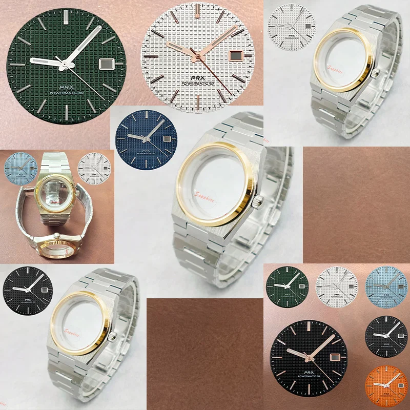 

PRX Super Player Case Sapphire Glass Watch Cases Fits NH35 4R35 NH36 Movement Transparent Back Cover PRX Watch Case Parts