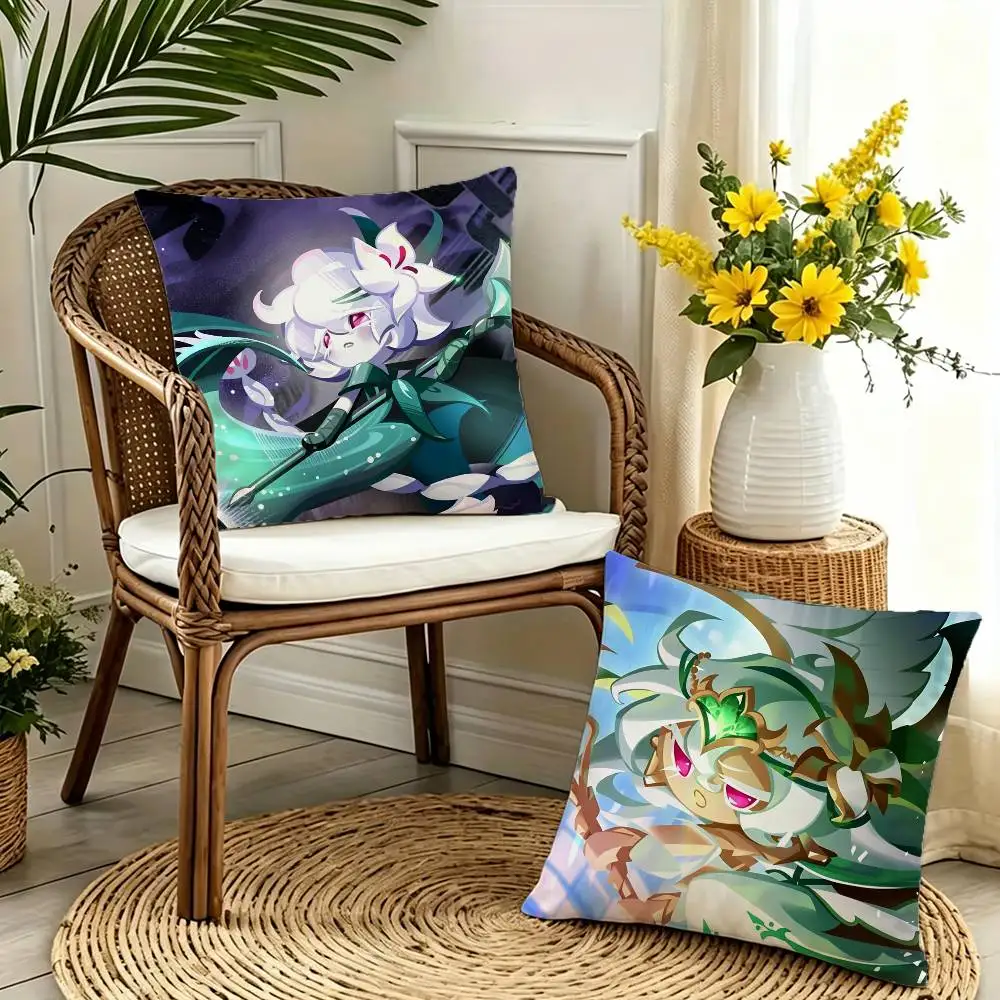 

Run Kingdom White lily C-Cookie Double-sided print Pillow Case Pattern Printed Pillowcase For Living Room Sofa Cushion Cover