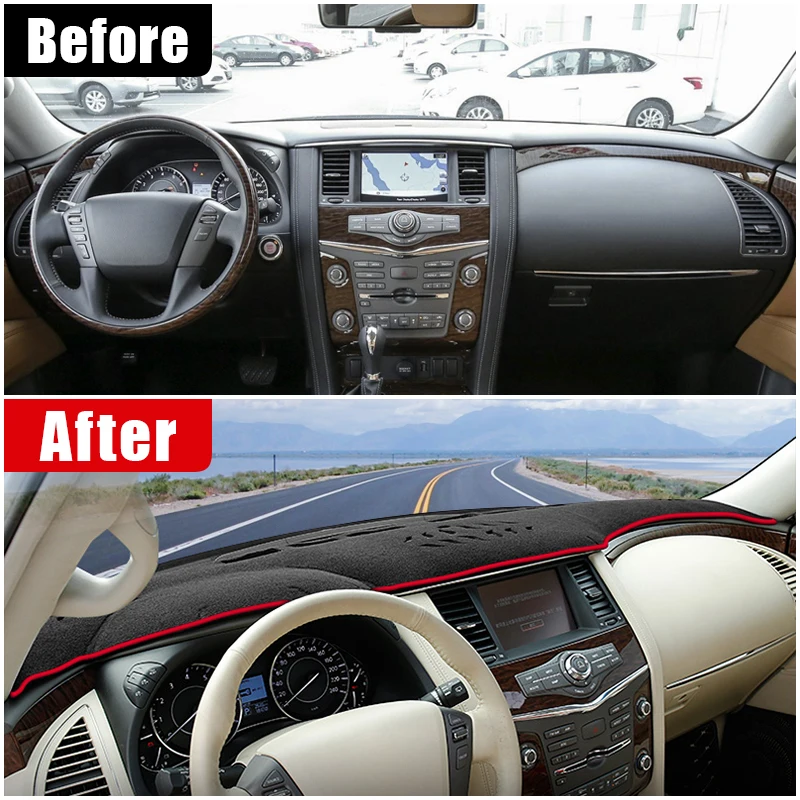 For Nissan Patrol Y62 2010 2011 2012 2013 2014 2015 2016 2017 2018 2019 2020 2021 2022 2023 2024 Car Dashboard Sun Shade Cover - view 3