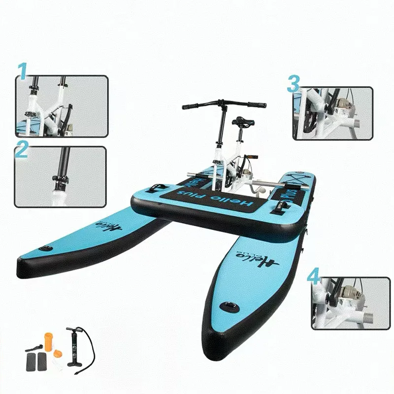 Single water bicycle Inflatable pontoon water cycling bicycle Leisure bicycle Wading products Commercial