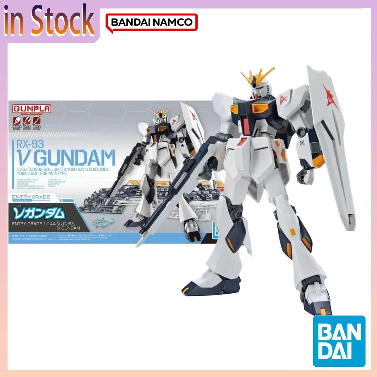 

BANDAI Oficial Genuine GUDAM Model Kit Figures Original 1/144 Rx-93 V Gundam Aircraft Macross Anime Collection Model Toy