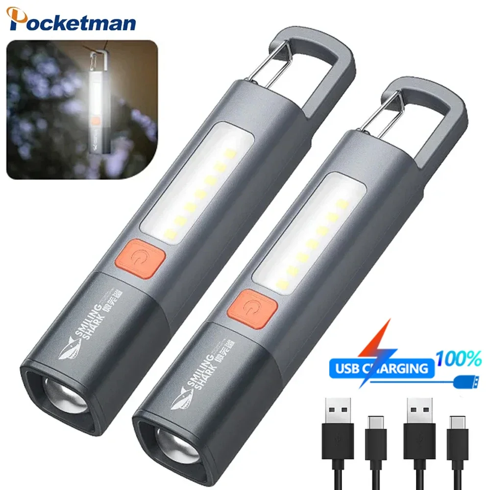 

Powerful LED Flashlights Waterproof Torch Camping Flashlight Work Light USB Rechargeable Flashlight Pocket Emergency Light